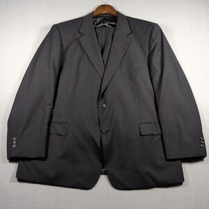 Petrocelli 50R 44Wx32L Black Stripe Wool Blend Mens 2PC Set Pant Suit Coat